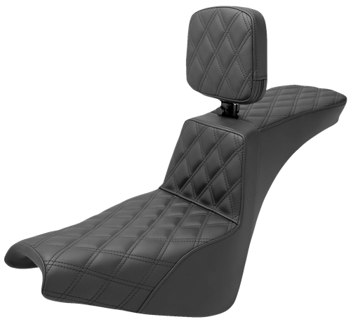 SADDLEMEN Tour Step-Up Seat - Rider Backrest - Full Lattice Stitch - FXBB/FXST '18-'25 818-30-195BR