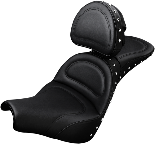 SADDLEMEN Explorer Special Seat - Studded - w/ Backrest - FXBB/FXST '18-'24 818-30-040