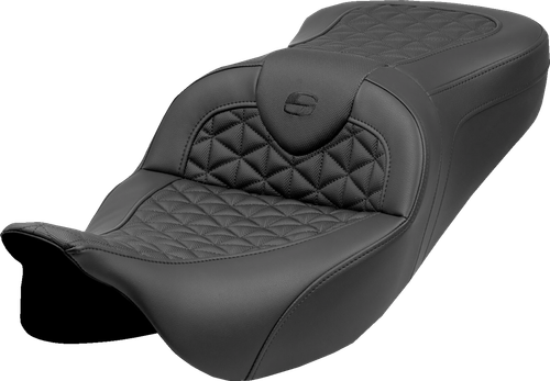 SADDLEMEN RoadSofa™ Tri Gripper Seat - Standard Reach - w/o Backrest - FLH/FLT '08-'25 808-07B-21000