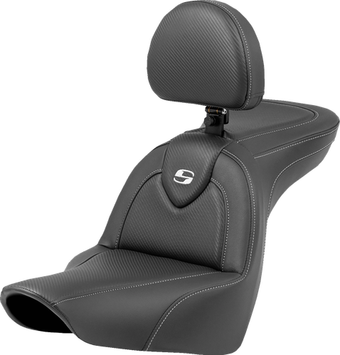 SADDLEMEN Roadsofa™ Seat - Carbon Fiber - with Backrest - FXLR/FLSB '18-'25 818-29-185BR