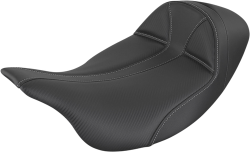 SADDLEMEN Dominator Solo Seat - Extended Reach - w/o Backrest - Black w/ Gray Stitching - FL '08-'24 808-07B-0042EXT