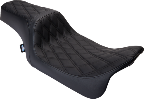 DRAG SPECIALTIES SEATS Predator 1Up Seat - Vinyl - Double Diamond Black Stitch - FLH '08-'23 0801-1483