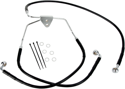 DRAG SPECIALTIES Brake Line - Front - Black - +2" 620085-2BLK