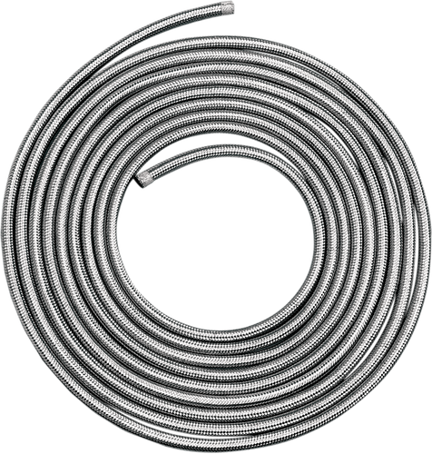 DRAG SPECIALTIES Braided Oil/Fuel Hose - Stainless Steel - 3/8" x 25' 096614-BX-LB6