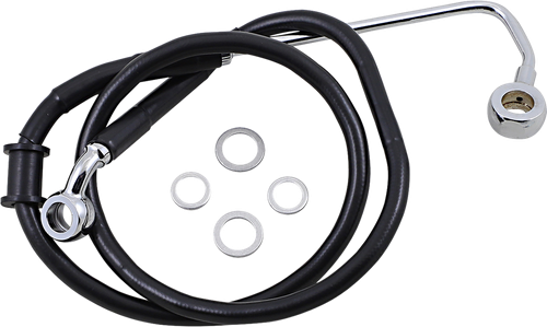 DRAG SPECIALTIES Brake Line - +2" - Black - '15-'17 Softail 618302-2BLK
