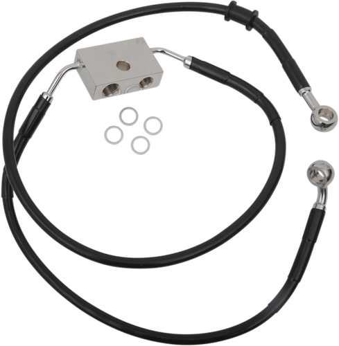 DRAG SPECIALTIES Brake Line - Front - +10" - Black - XL 614743-10BLK
