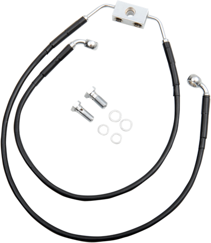 DRAG SPECIALTIES Brake Line - Front - Black - +6"- FXDWG '12-'17 612138-6BLK
