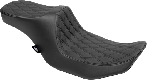 DRAG SPECIALTIES SEATS Predator III 2-Up Seat - Vinyl - Double Diamond - Black Stitching - FLT/FLH '23-'24 4690B