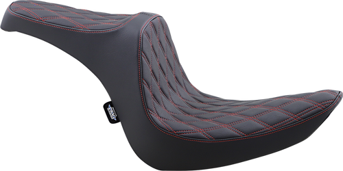 DRAG SPECIALTIES SEATS Predator III 2-Up Seat - Vinyl - Double Diamond - Red Stitching - Softail '06-'17 08021440