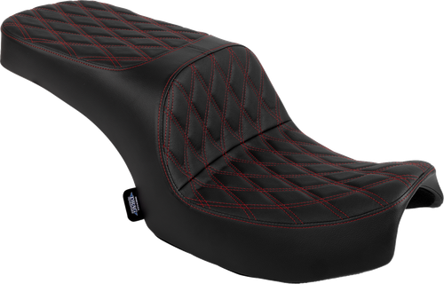 DRAG SPECIALTIES SEATS Freedom Seat - Vinyl - Double Diamond Red Stitch - Challenger '20-'25/Chieftain '25 4722D