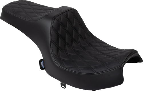 DRAG SPECIALTIES SEATS Predator III Seat - Vinyl - Double Diamond - Black Stitch - Challenger '20-'25 4718B