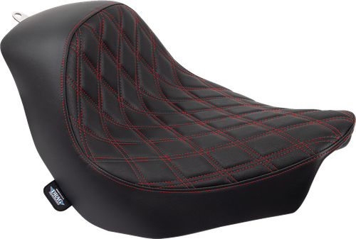 DRAG SPECIALTIES SEATS Solo Seat - Double Diamond - Red Stitching - FL/FX '18-'23 0802-1515