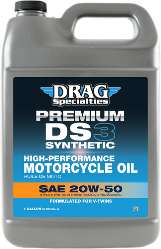 DRAG SPECIALTIES OIL DS3 Synthetic Engine Oil - 20W-50 - 1 US gallon 198927