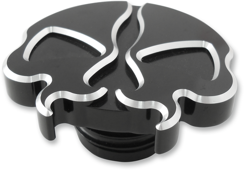 DRAG SPECIALTIES Gas Cap - Non-Vented - Split Skull - Black 78049B
