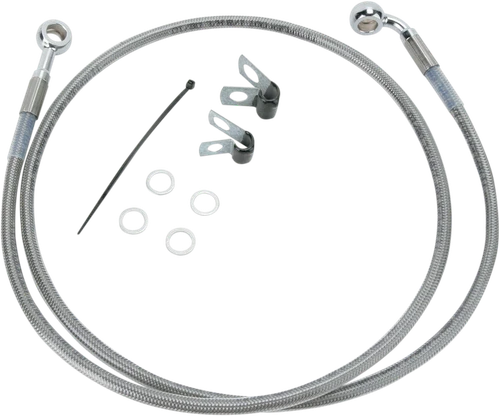 DRAG SPECIALTIES Brake Line - Front - +6" - Stainless Steel 640210-6