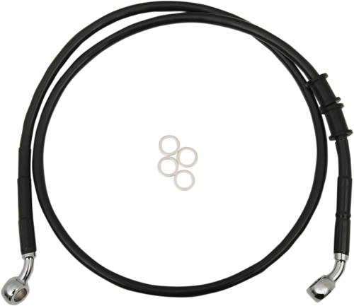 DRAG SPECIALTIES Brake Line - Front - +6" - Black - XL 614772-6BLK