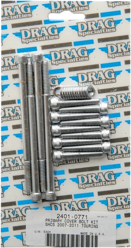 DRAG SPECIALTIES Bolt Kit - Primary Cover - Knurled - Chrome - Touring MK673