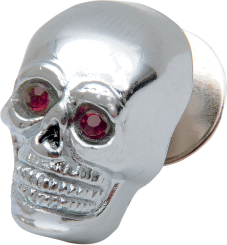 DRAG SPECIALTIES Skull with Red Eyes - Small - Chrome 74401R