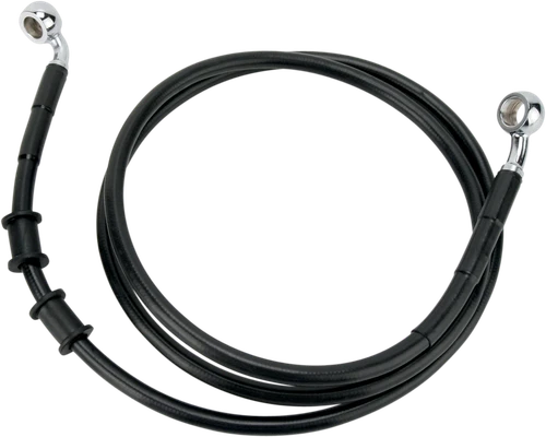 DRAG SPECIALTIES Brake Line - Front - Black - +6" - FXDB '08-'17 660324-6BLK