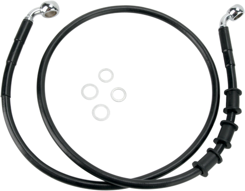DRAG SPECIALTIES Brake Line - Front - Black - +2" 680219-2BLK