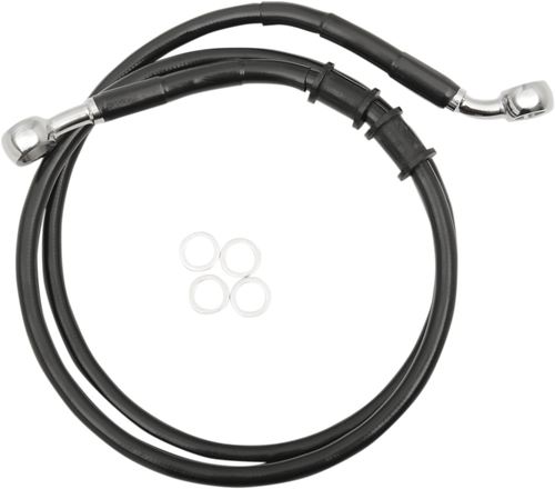 DRAG SPECIALTIES Brake Line - Front - +2" - Black - XL 614771-2BLK