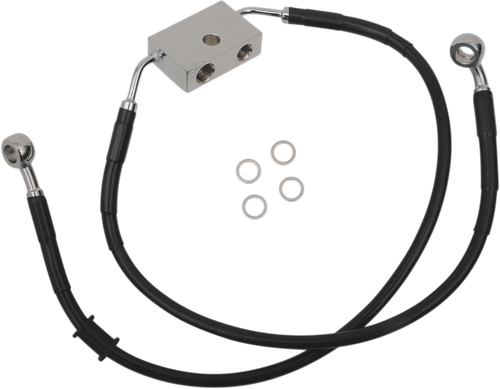 DRAG SPECIALTIES Brake Line - Front (Lower/Upper) - Black 614743-BLK