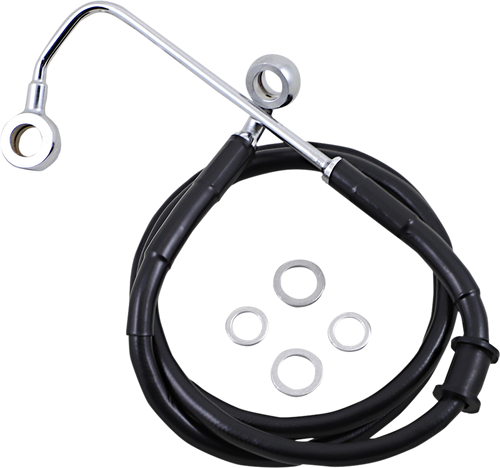 DRAG SPECIALTIES Brake Line - +10" - Black - '15-'17 Softail 618302-10BLK