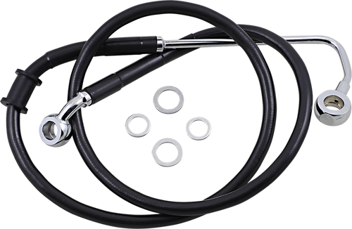DRAG SPECIALTIES Brake Line - +6" - Black - '15-'17 Softail 618302-6BLK