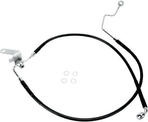 DRAG SPECIALTIES Brake Line - Front - Black - +2" - Softail '04-'06 640223-2BLK