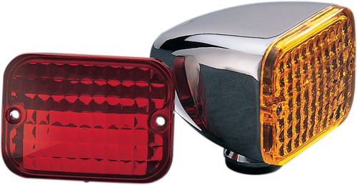 DRAG SPECIALTIES Rectangular Market Light - Dual Filament - Amber/Red 163075-BC216