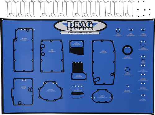 DRAG SPECIALTIES Gasket / Seal / O-Ring Display Board - 6-Speed Big Twin Transmissions 0934-6983