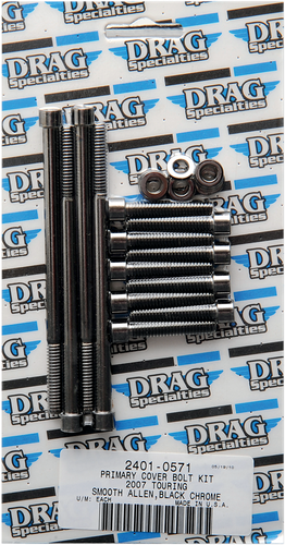 DRAG SPECIALTIES Bolt Kit - Primary Cover - Smooth - Black/Chrome - '07-'16 Touring MK673SBK