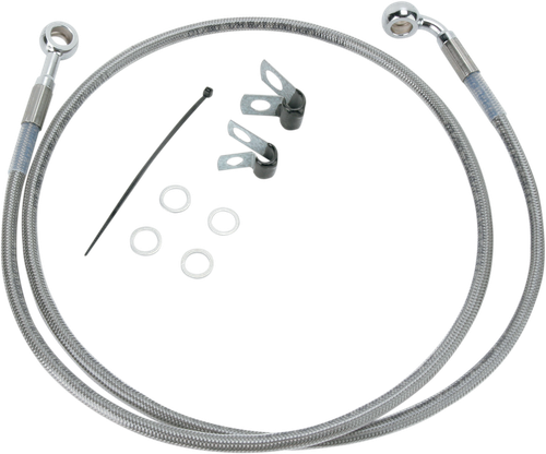 DRAG SPECIALTIES Brake Line - Front - +10" - Stainless Steel 640115-10