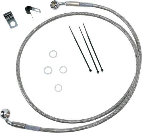 DRAG SPECIALTIES Brake Line - Front - +2" - Stainless Steel 640210-2