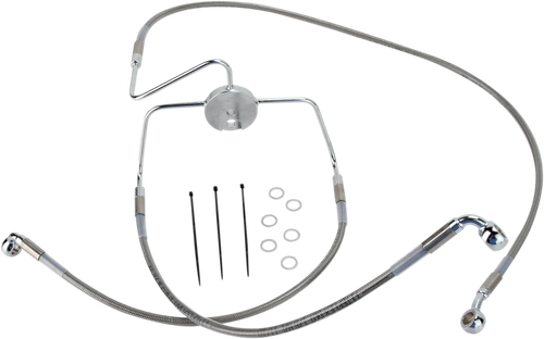 DRAG SPECIALTIES Brake Line - Front - +4" - Stainless Steel 644410-4