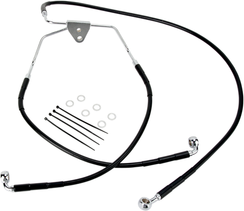 DRAG SPECIALTIES Brake Line - Front (Lower/Upper) - Black 660411-BLK