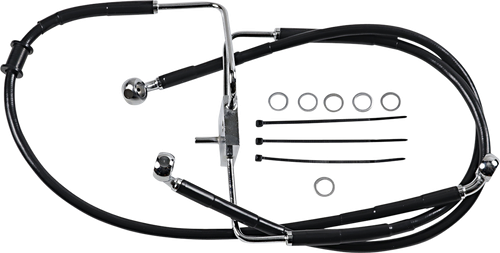 DRAG SPECIALTIES Brake Line - +6" - Black - XL 618566-6BLK