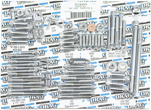 DRAG SPECIALTIES Bolt Kit - Complete Motor - Knurled/Socket-Head - '91-'03 Sportster MK244