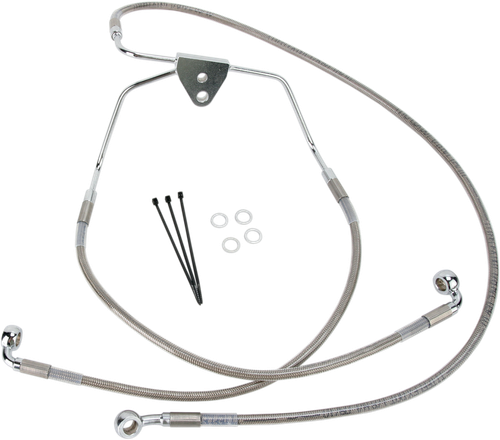 DRAG SPECIALTIES Brake Line - Front - +10" - Touring - Stainless Steel 620085-10