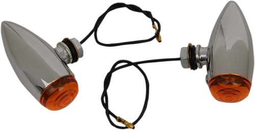 DRAG SPECIALTIES Bullet Marker Lights - Amber Lens - Chrome 20-6589SA-BC202