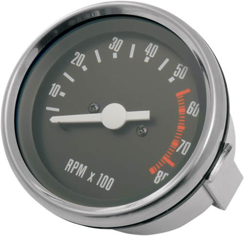 DRAG SPECIALTIES OE Style Tachometer - Stainless Steel Bezel - 2.75" Diameter 21-0901-BX-LB1