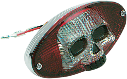 DRAG SPECIALTIES Taillight - Red Cat Eye with Skull Face 12-0403RCR-BC3