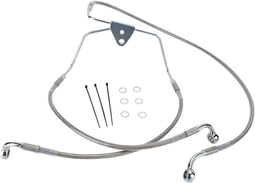 DRAG SPECIALTIES Brake Line - Front - +4" - Touring - Stainless Steel 660411-4