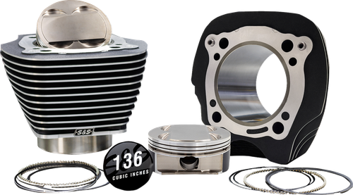 S&S CYCLE 132" High Compression | 136" Big Bore Kit - 4.320" Bore - Black w/o Highlighted Fins - M8 910-0910A