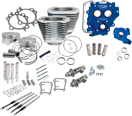 S&S CYCLE 110" Power Package Performance Kit - Chain Drive - Silver 330-0666