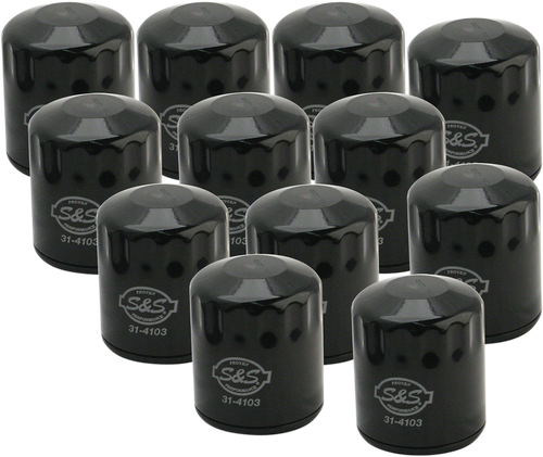 S&S CYCLE Oil Filters - Black - 12-Pack 310-0241