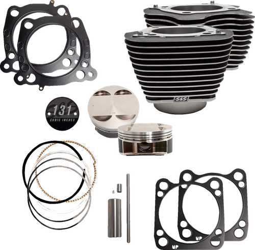 S&S CYCLE 131" Hot Set Up® - 4-5/8" Stroke - Wrinkle Black w/Highlight - M8 320-0621