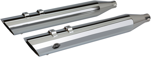 S&S CYCLE Slash Cut Slip-On Mufflers - Chrome - M8 FL 550-0695