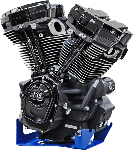 S&S CYCLE MK136 Black Edition Engine - 475G Gear Drive - Oil Cooled - 49 State - M8 Touring 310-1290