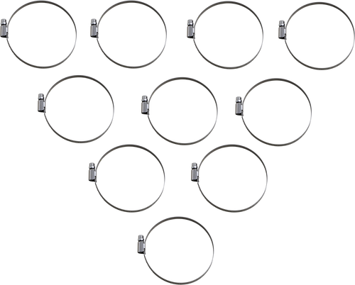 PARTS UNLIMITED Hose Clamps - Embossed - 70-90 mm - 10 Pack T03-6261-10